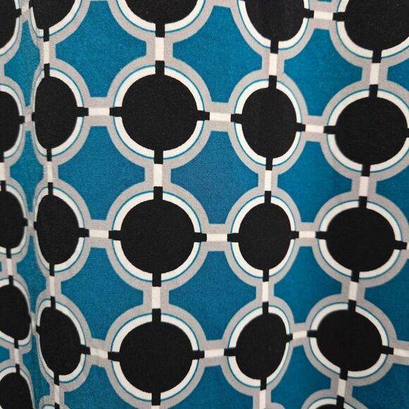 White House Black Market Women XS Black Blue Geometric Shift Dress - Picture 8 of 15